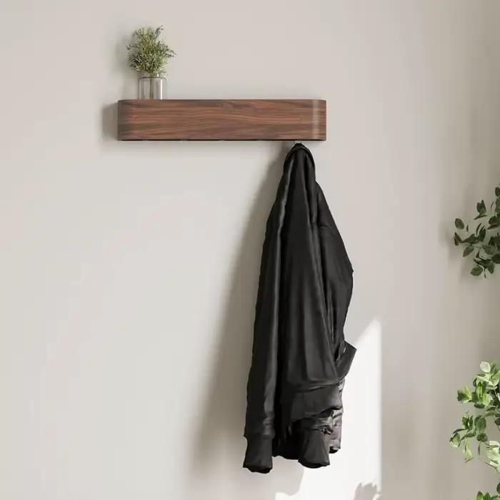 Porte-manteau mural en bois de noyer, moderne et minimaliste, esthétique, pour vêtements, Hall d'ent