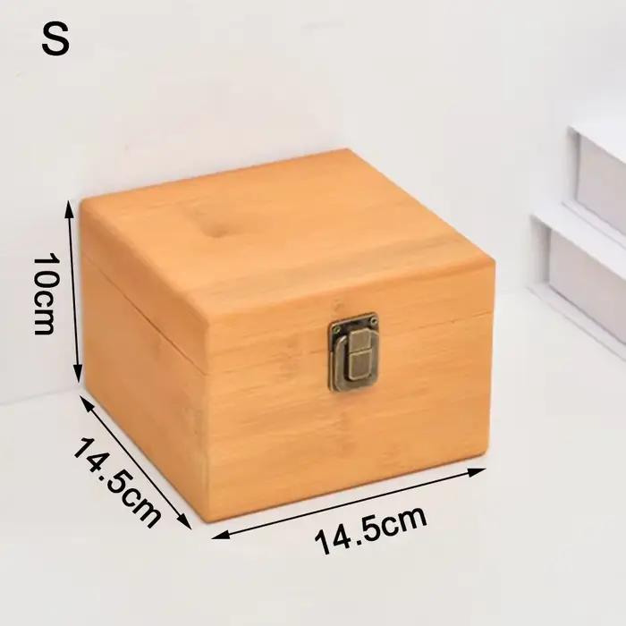 Boîte de rangement en bois de pin S/M/L, avec couvercle, serrure en métal Vintage, coffrets cadeaux