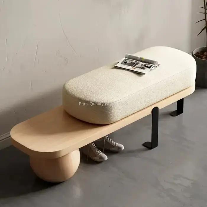 Repose-pieds créatif en forme de U, banc en bois massif, meubles de salon, porte de maison, tabouret