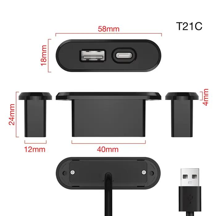 Bureau intégré prise USB meubles bureau Portable double USB prise de charge ordinateur bureau meuble