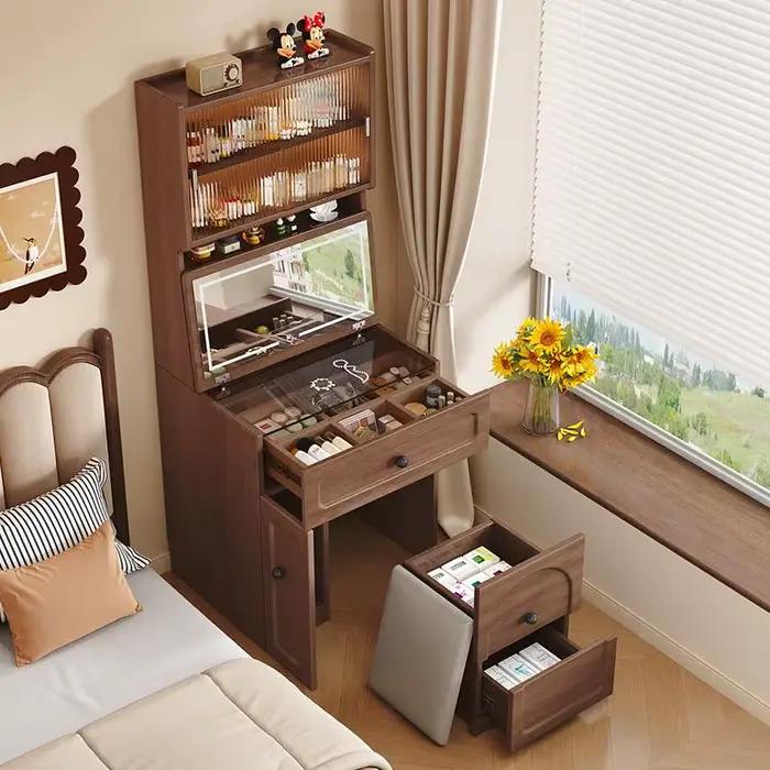 Table De chevet De rangement minimaliste, organisateur De Chambre De luxe français, Table De vanité
