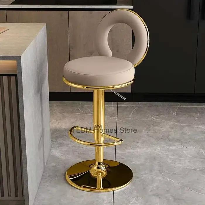 Tabouret haut nordique en métal moderne, chaises de bar de luxe, meubles de restaurant, salon