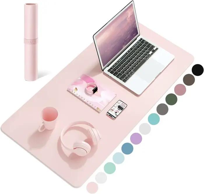 Tapis de bureau 60x35 cm, protection de table en cuir imperméable, tapis d'écriture facile à nettoye