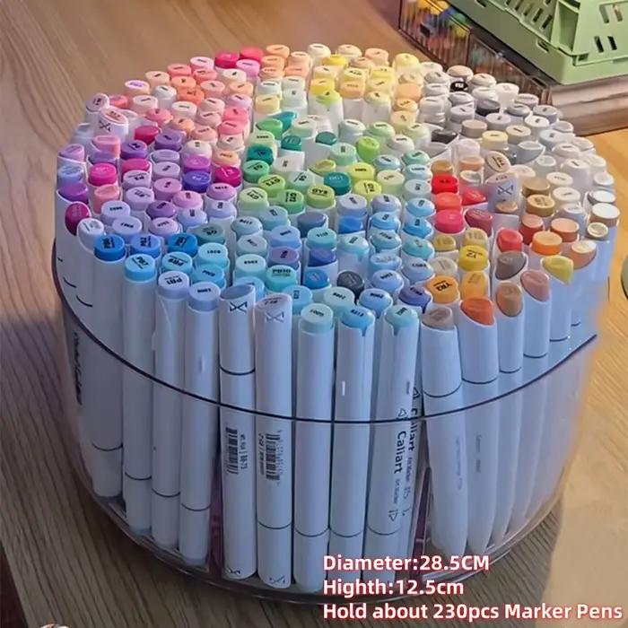 Boîte de rangement pour stylos marqueurs rotatifs, porte-stylo, support de rangement pour papeterie