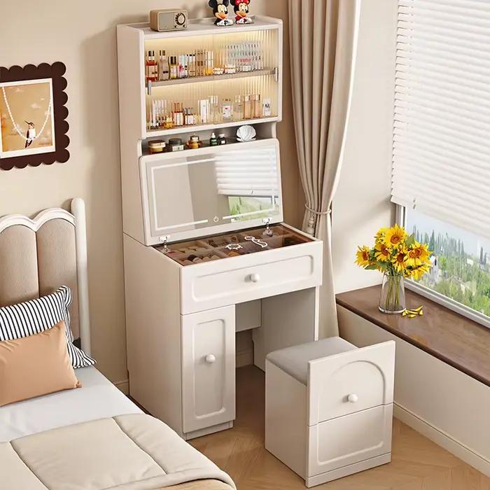 Table De chevet De rangement minimaliste, organisateur De Chambre De luxe français, Table De vanité