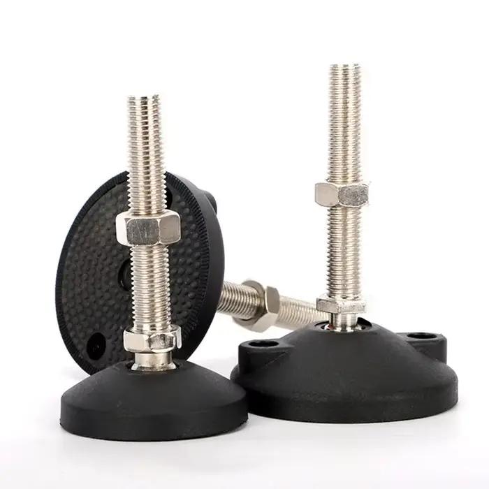 Base pivotante filetée M10 M12, pied de Table réglable, pied de nivellement, pied de meuble articulé