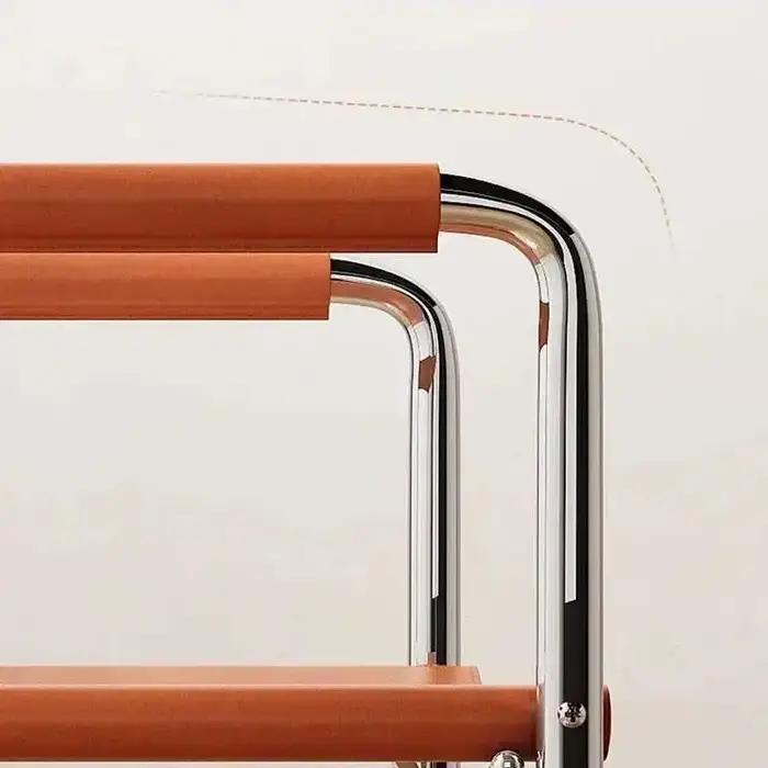 Chaise de salle à manger moderne en cuir noir, chaise d'appoint rembourrée, structure métallique, po