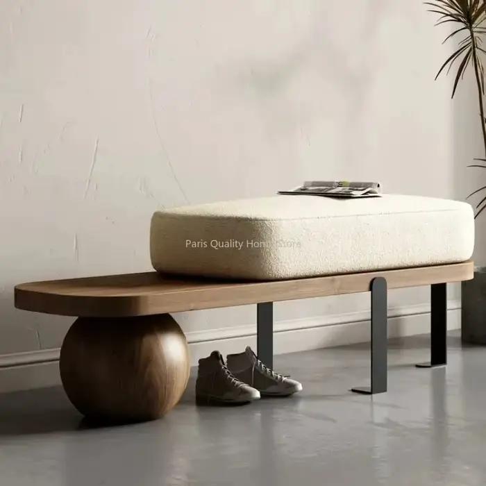 Repose-pieds créatif en forme de U, banc en bois massif, meubles de salon, porte de maison, tabouret