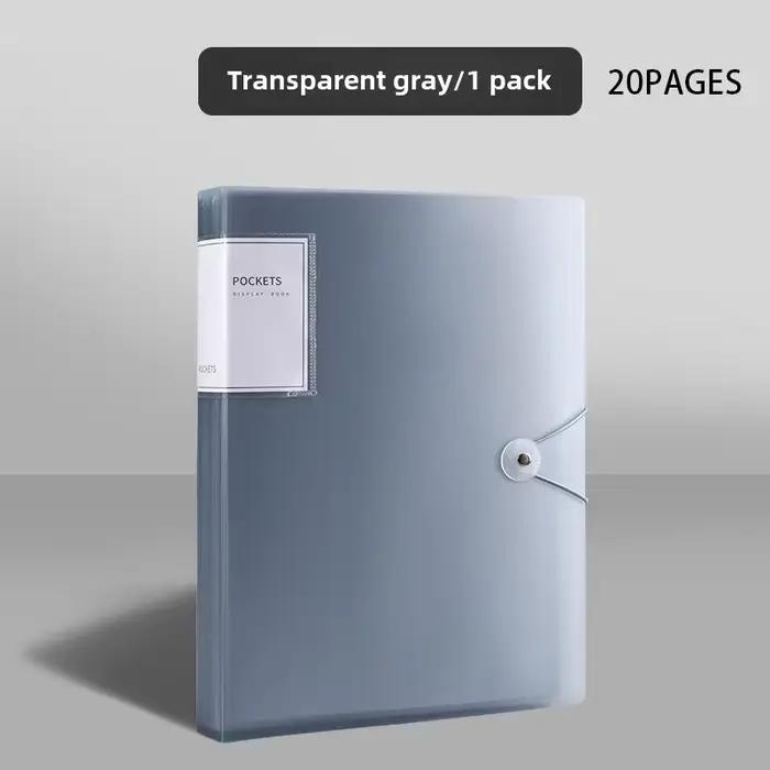 Dossier de présentation gris à pochettes, série d'archives de grande capacité, coins arrondis résist