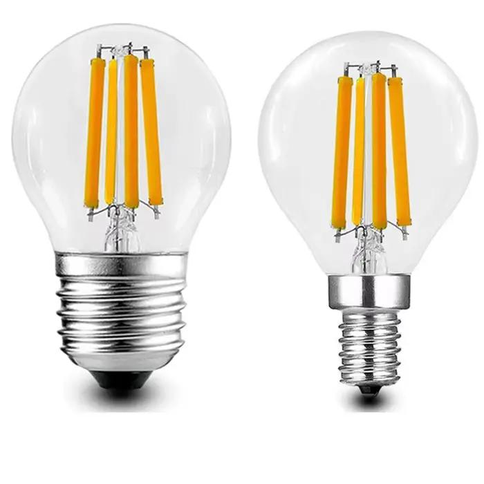 E27 E14 Rétro Edison Ampoule à Filament LED 220V-240V 4W 8W 12W 16W, ampoule en verre G45, bougie