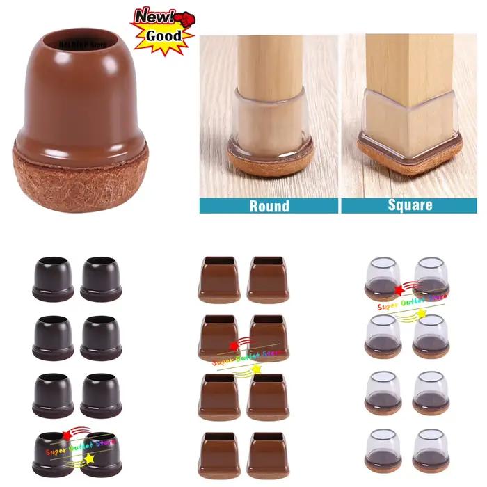 Protecteurs de sol pour pieds de chaise avec optique, coussinets en feutre rond, couvre-pieds de meu