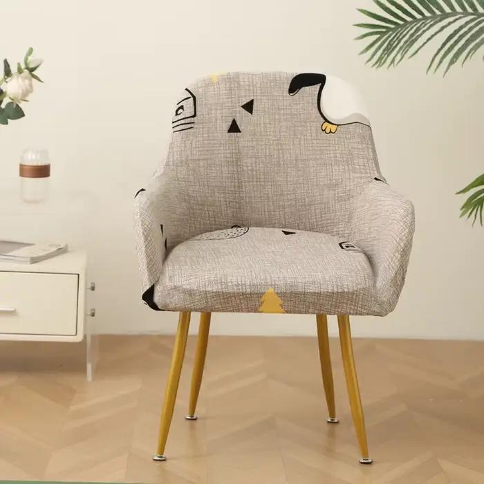 Nouvelle housse de chaise incurvée avec accoudoirs hauts