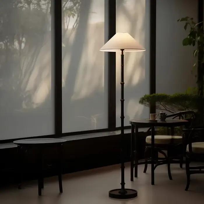 Lampe sur pied vintage style Wabi-Sabi