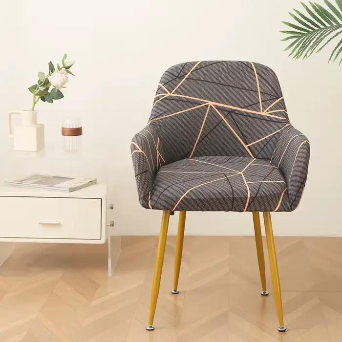 Nouvelle housse de chaise incurvée avec accoudoirs hauts
