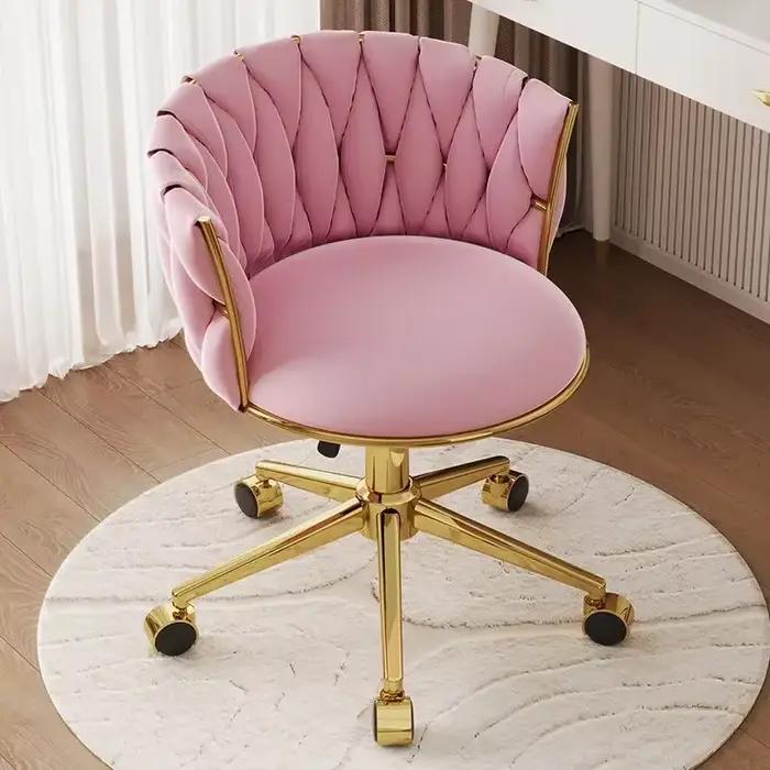 Chaise de bureau pivotante élégante avec hauteur réglable pour bureau à domicile modernisé vanité et espace de travail glam
