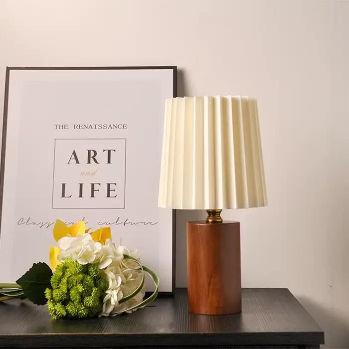 Rétro plissé en bois LED lampe de bureau USB 3W pour salon maison chambre chevet atmosphère LED veilleuse décoration