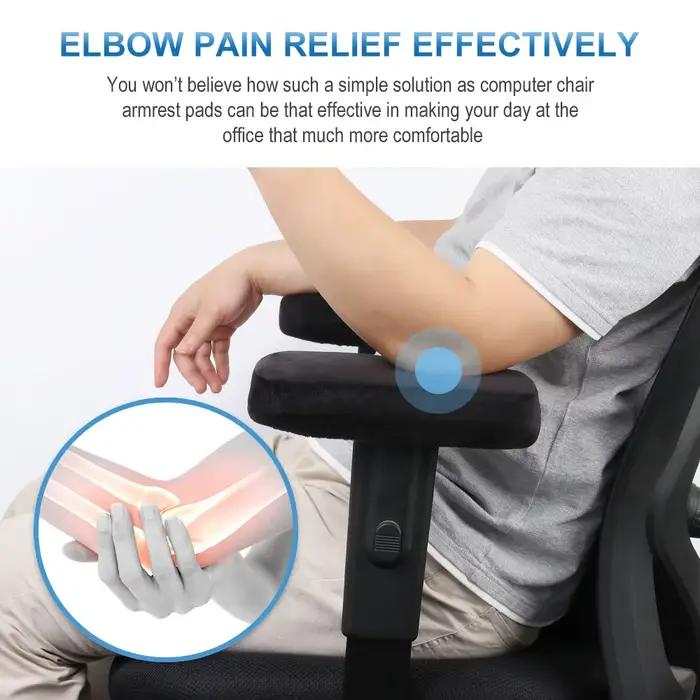 1 paire d'accoudoirs ergonomiques en mousse à mémoire de forme pour chaise de bureau