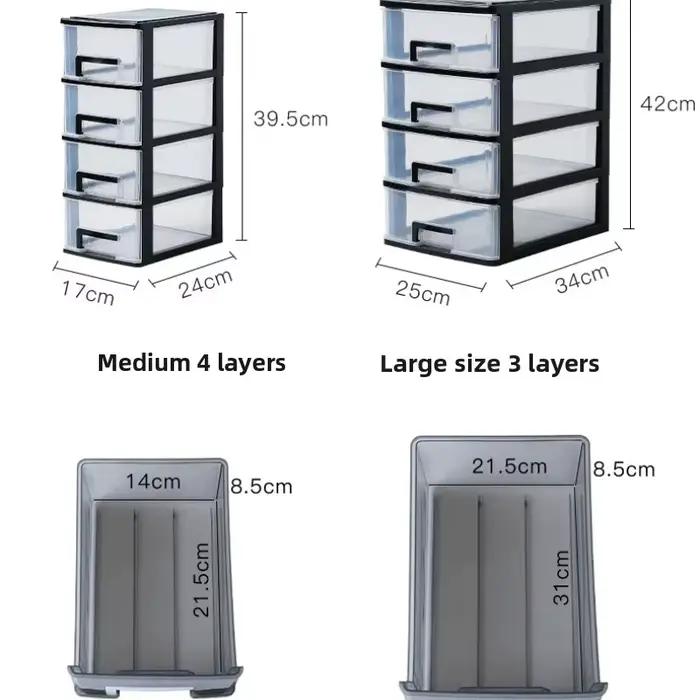 Tiroirs organisateurs de bureau modulaires système de stockage de fichiers A4 transparent style japonais pour espace de travail élégant et organisé