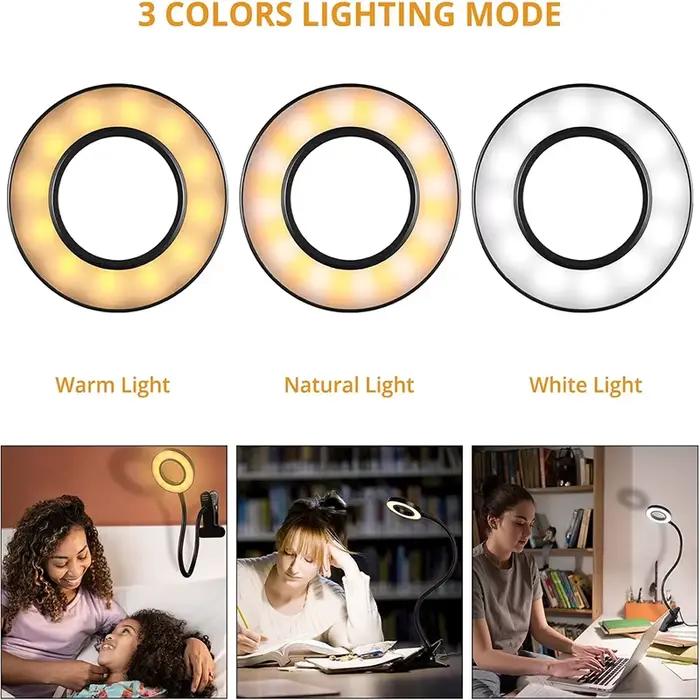 Lampe à pince, 3 couleurs + 10 niveaux de luminosité