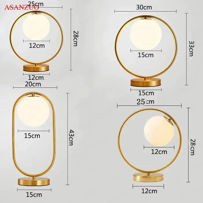 ASANZUO lampes de Table LED en laiton luminaires chevet lecture lampe de bureau hôtel décor à la maison boule de verre