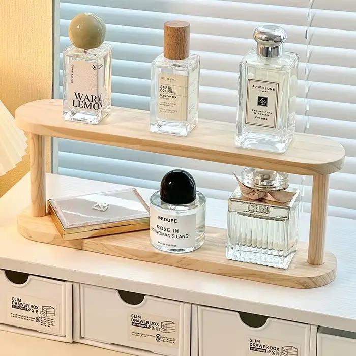Étagère de rangement en bois à 2 niveaux