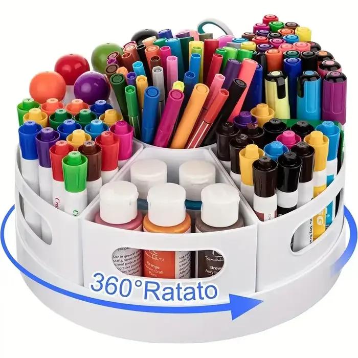 360 ° Organisateur de bureau rotatif avec 7 bacs amovibles