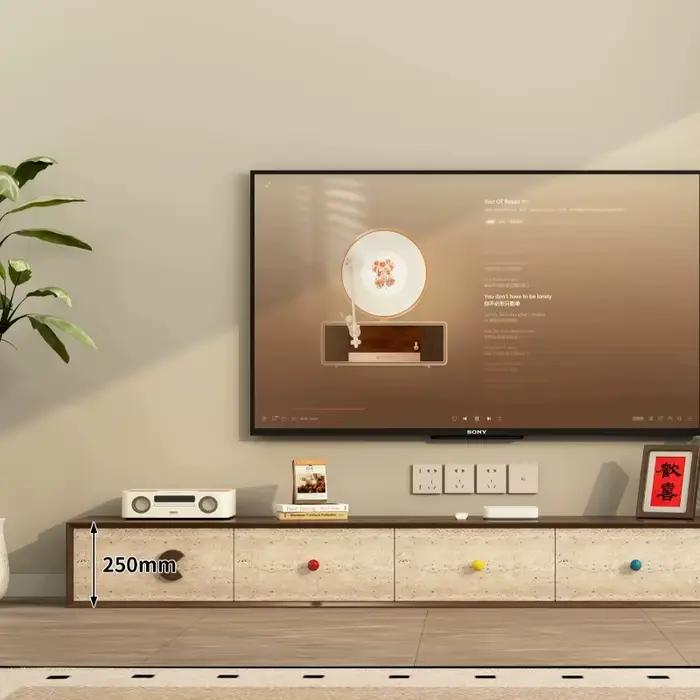 Meuble TV bas de gamme de luxe pour salon, avec rangements, en promotion