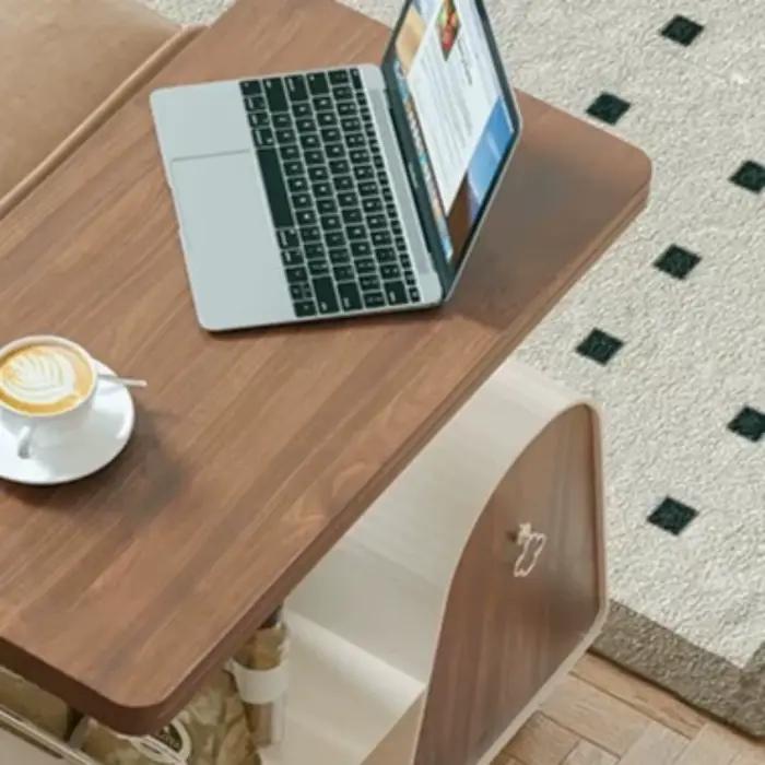 Tables basses de rangement en bois avec plateau relevable sur roulettes, grandes tables basses classiques pour salon, meubles de salon en bois, mobilier de maison