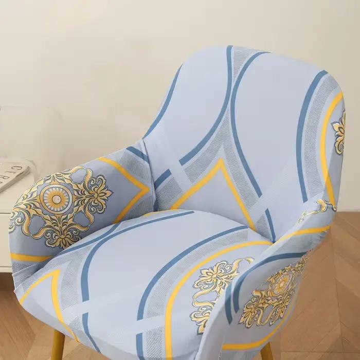 Nouvelle housse de chaise incurvée avec accoudoirs hauts
