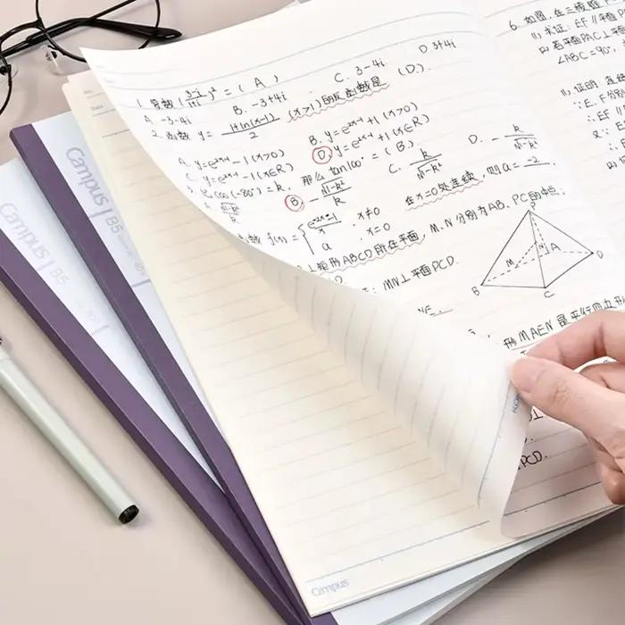 Japon KOKUYO cahier 80 Pages Campus B5/A5 Surface souple reliure sans fil ligne horizontale école bureau papeterie