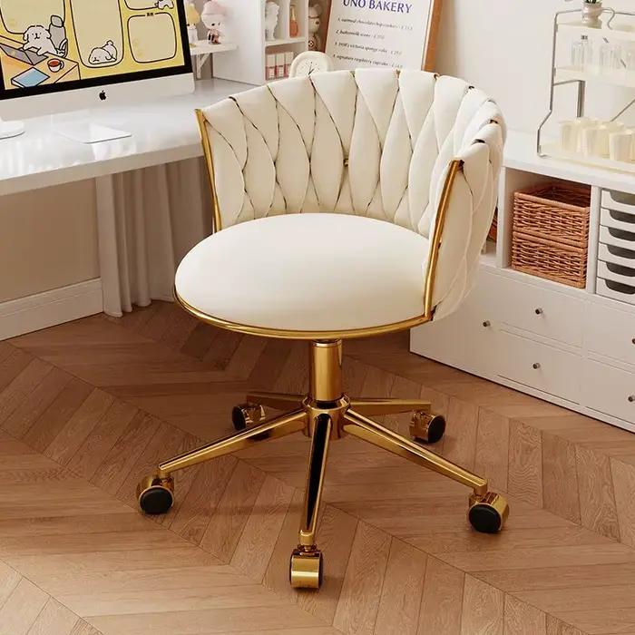 Chaise de bureau pivotante élégante avec hauteur réglable pour bureau à domicile modernisé vanité et espace de travail glam