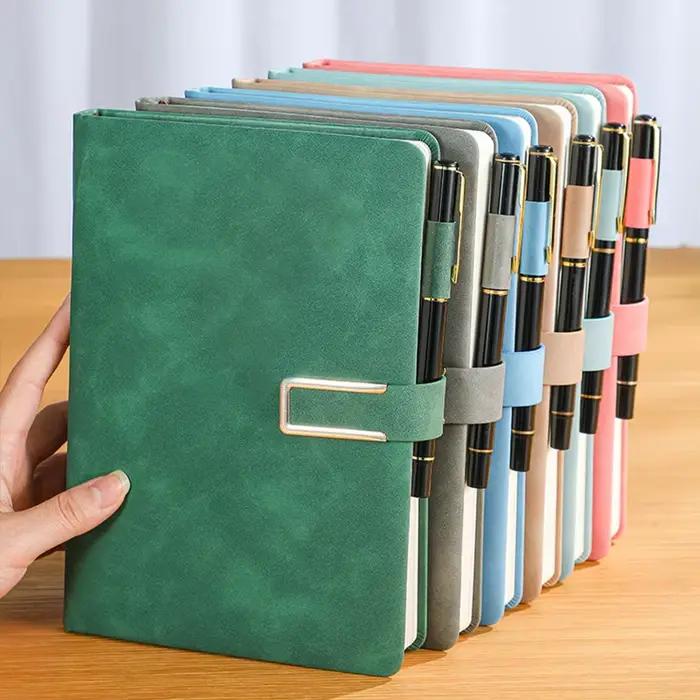 Carnet vintage en cuir A5 avec couverture souple personnalisée - parfait pour les réunions d'affaires et la vie universitaire