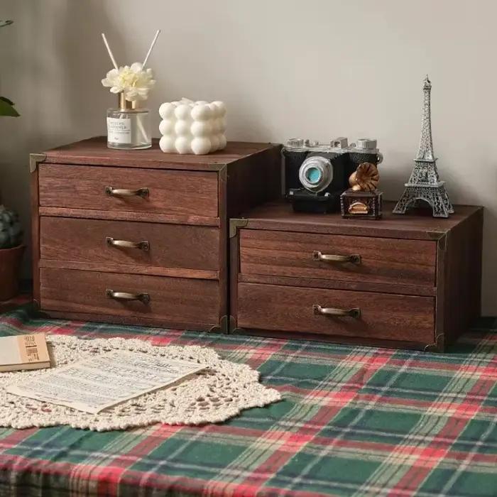 Boîte à pain multifonctionnelle en bois avec tiroirs brillants pour rangement élégant et efficace à la maison et au bureau occasions spéciales