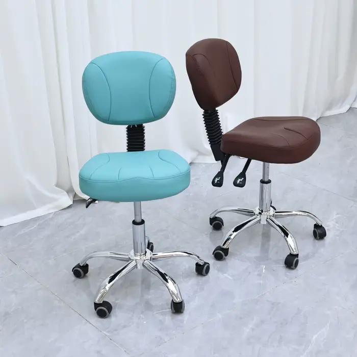 Tabouret de travail ergonomique à roulettes avec dossier