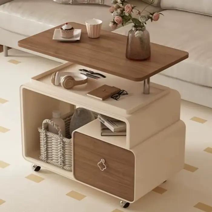 Tables basses de rangement en bois avec plateau relevable sur roulettes, grandes tables basses classiques pour salon, meubles de salon en bois, mobilier de maison