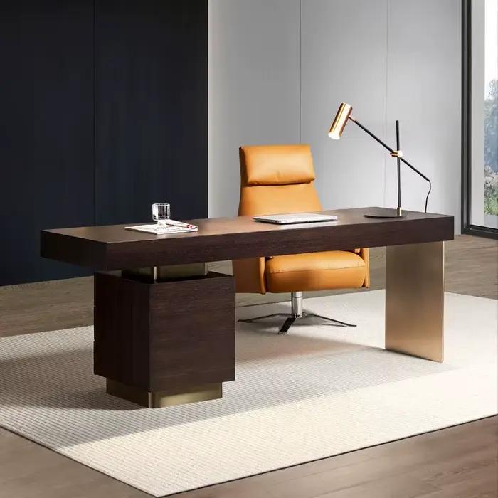 Table de bureau européenne autoportante avec tiroirs de rangement pour ordinateur