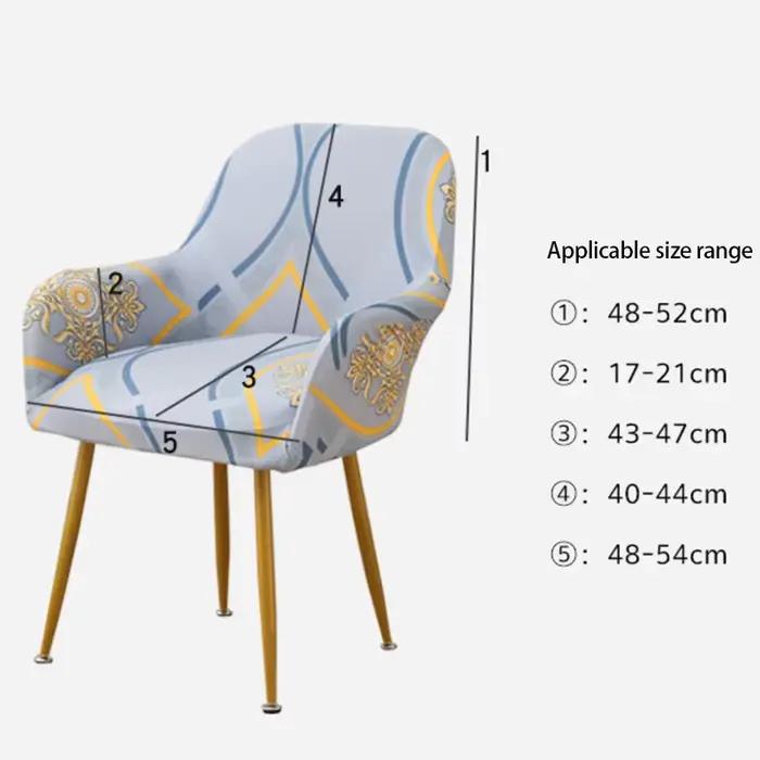Nouvelle housse de chaise incurvée avec accoudoirs hauts