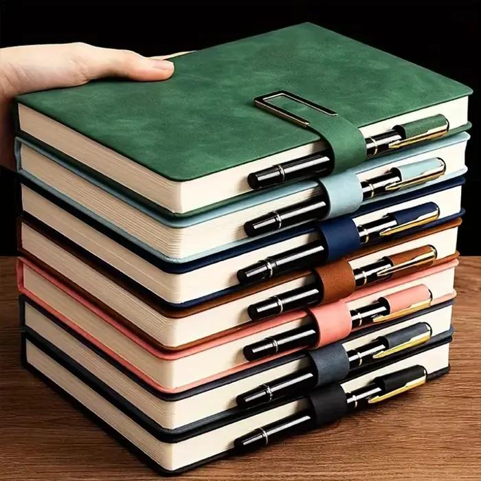Carnet vintage en cuir A5 avec couverture souple personnalisée - parfait pour les réunions d'affaires et la vie universitaire