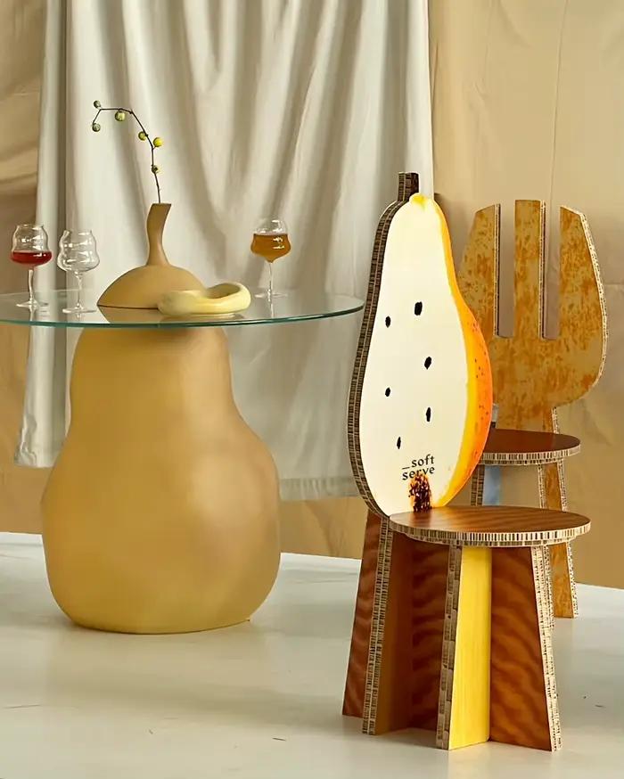 Chaise de designer haut de gamme créative en forme de couteau et de fourchette
