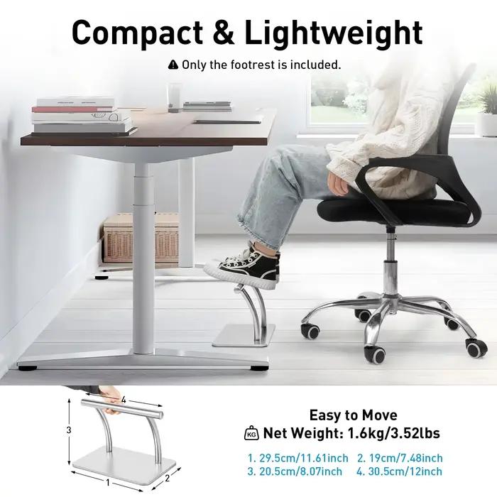 Repose-pieds en acier inoxydable pour sous le bureau au travail