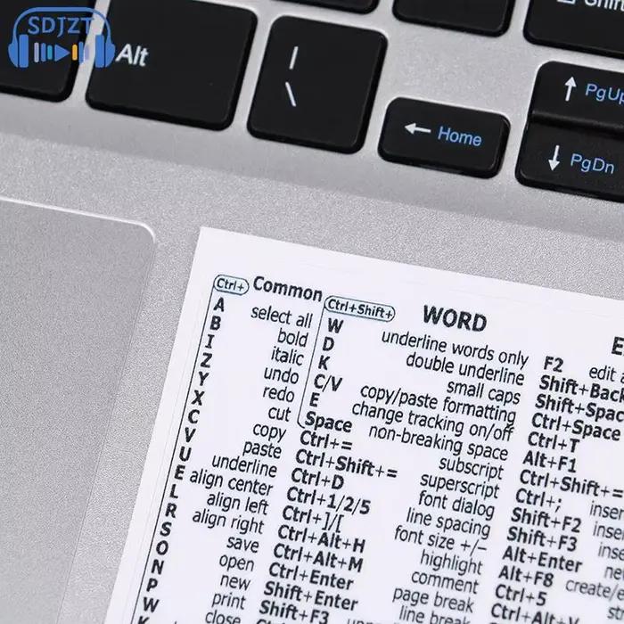 Autocollant de raccourci de clavier de référence d'ordinateur