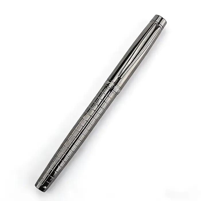 Monte Mount School - Fournitures de bureau - Stylo à bille en métal gris de luxe - 0