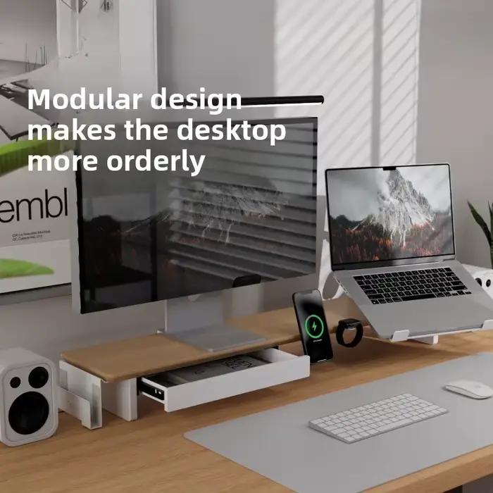Nouveau Z3 Pro support de moniteur en bois de chêne Riser organisateur de bureau d'ordinateur modulaire Tables