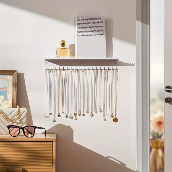 Organisateur de bijoux mural avec 56 crochets et plateau