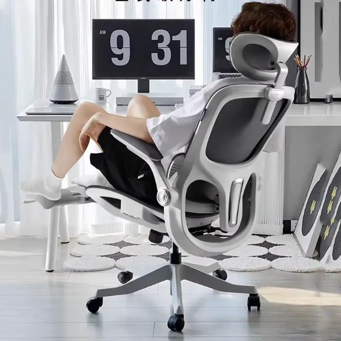 Maille sédentaire chaise de bureau coussin accoudoirs ergonomique repose pied