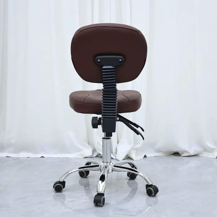 Tabouret de travail ergonomique à roulettes avec dossier