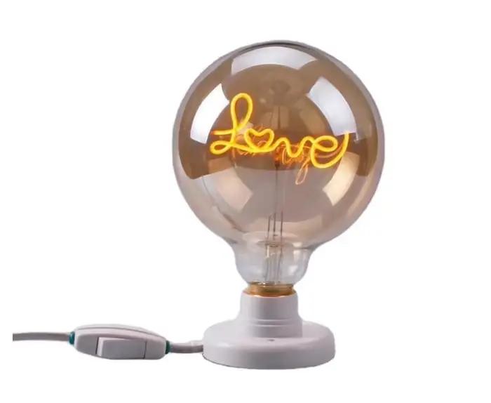 Ampoule LED Rétro Edison 220V 4W 8W Dimmable G125 Love Lamp Light