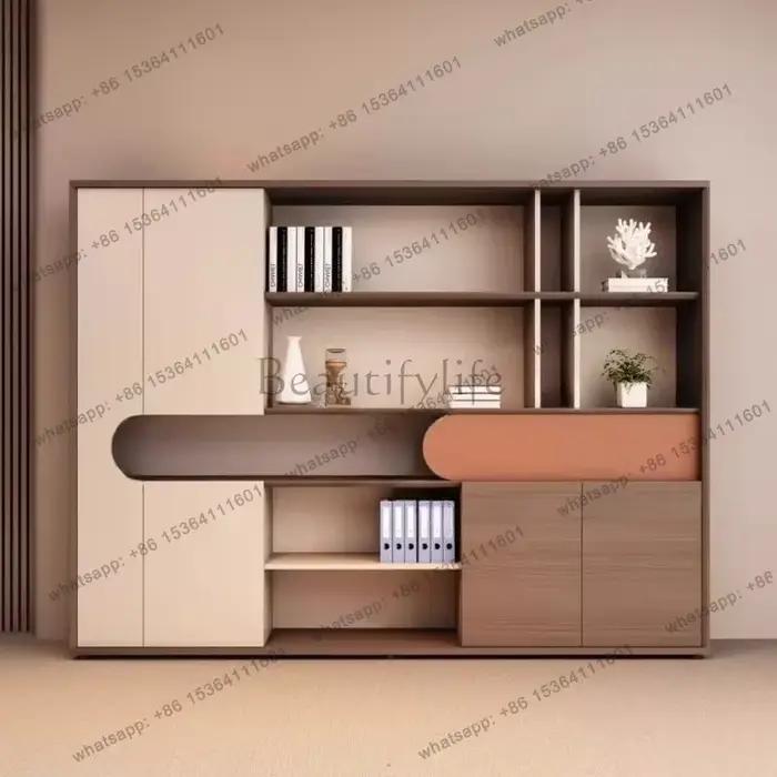 Étagère de classement en bois avec panneau artificiel 80 cm 200 cm 240 cm pour rangement bureau professionnel gris clair polir vin rouge