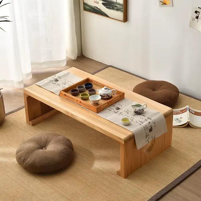 Table à thé en bois massif design minimaliste moderne pour bureau et intérieur élégant avec espace de rangement occaions spéciales pour femme et homme