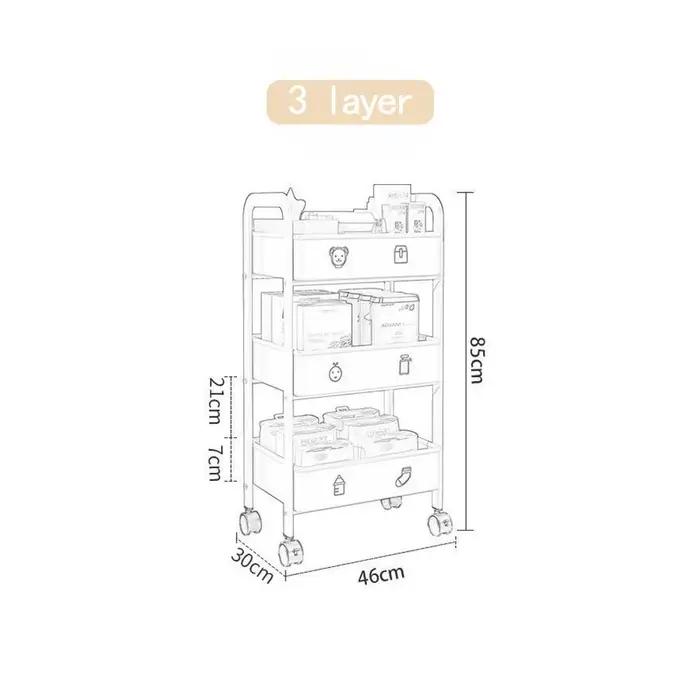 Support de rangement multicouche, espace efficace avec roues, chariot à main Double couche, organisateur de papeterie, support de rangement Mobile pour salle de bain